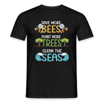 Earth Day Climate Change Environmentalists - Men's T-Shirt - black - Front - AI Model Male 178 light (178cm)