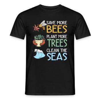 Earth Day Climate Change Environmentalists - Men's T-Shirt - black - Front - AI Model Male 178 light (178cm)