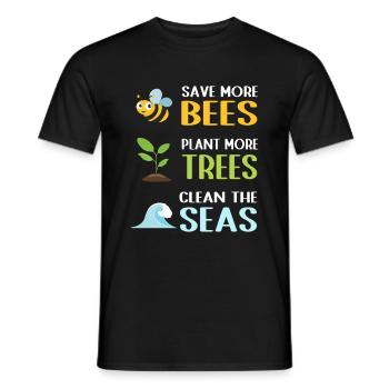 Earth Day Climate Change Environmentalists - Men's T-Shirt - black - Front - AI Model Male 178 light (178cm)