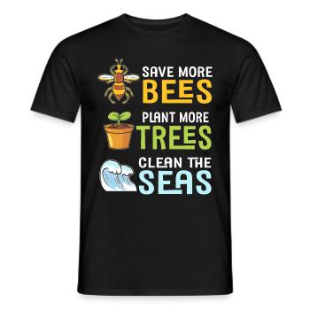 Earth Day Climate Change Environmentalists - Men's T-Shirt - black - Front - AI Model Male 178 light (178cm)