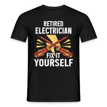 Retired Electrician Gift Electrician - Men's T-Shirt - black - Front - AI Model Male 178 light (178cm)