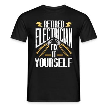 Retired Electrician Gift Electrician - Men's T-Shirt - black - Front - AI Model Male 178 light (178cm)