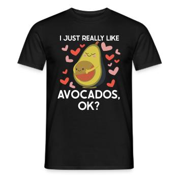 Avocado I like avocados - Men's T-Shirt - black - Front - AI Model Male 178 light (178cm)