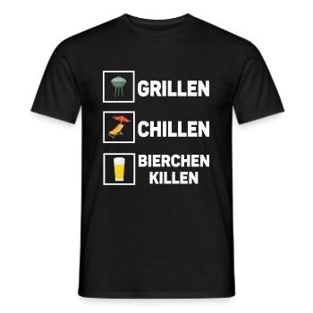 Grillen Chillen Bierchen Killen Bier BBQ Grill - Männer T-Shirt - Schwarz - Vorne - AI Model Male 178 light (178cm)