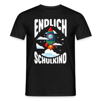 Endlich Schulkind Rakete Einschulung 1. Klasse - Männer T-Shirt - Schwarz - Vorne - AI Model Male 178 light (178cm)