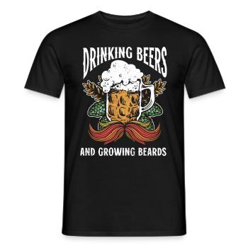 Boire De La Bière Et Se Laisser Pousser La Barbe Drôle - T-shirt homme - noir - Devant - AI Model Male 178 light (178cm)