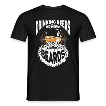 Boire De La Bière Et Se Laisser Pousser La Barbe Drôle - T-shirt homme - noir - Devant - AI Model Male 178 light (178cm)