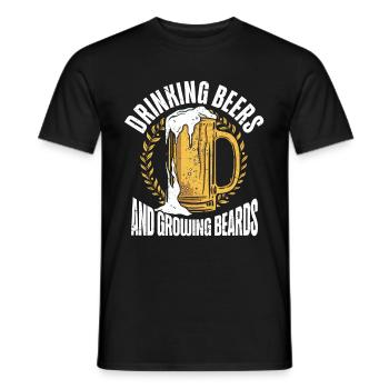 Boire De La Bière Et Se Laisser Pousser La Barbe Drôle - T-shirt homme - noir - Devant - AI Model Male 178 light (178cm)