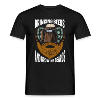 Boire De La Bière Et Se Laisser Pousser La Barbe Drôle - T-shirt homme - noir - Devant - AI Model Male 178 light (178cm)