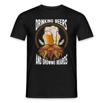 Boire De La Bière Et Se Laisser Pousser La Barbe Drôle - T-shirt homme - noir - Devant - AI Model Male 178 light (178cm)