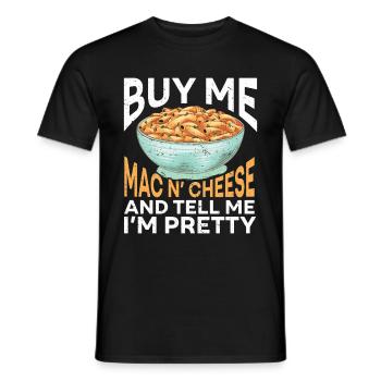 Macaroni au fromage Nouilles Cadeau Pâtes - T-shirt homme - noir - Devant - AI Model Male 178 light (178cm)