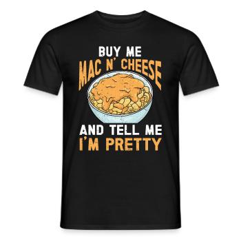 Macaroni au fromage Nouilles Cadeau Pâtes - T-shirt homme - noir - Devant - AI Model Male 178 light (178cm)