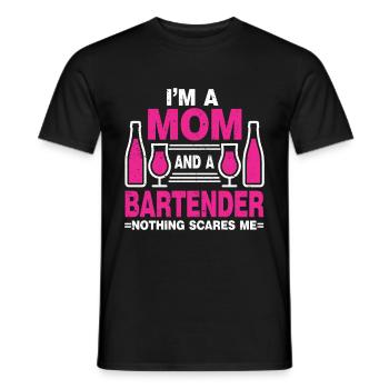Bartender Gift Job Waiter Bartender - Men's T-Shirt - black - Front - AI Model Male 178 light (178cm)