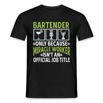 Bartender Gift Job Waiter Bartender - Men's T-Shirt - black - Front - AI Model Male 178 light (178cm)