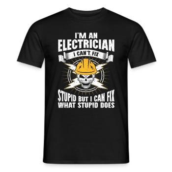 Elektriker Geschenk - Männer T-Shirt - Schwarz - Vorne - AI Model Male 178 light (178cm)