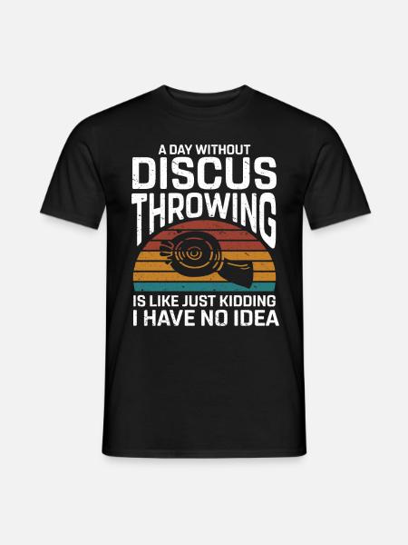 Diskuswerfer Leichtathletik Scheibenwurf - Männer T-Shirt - Schwarz
