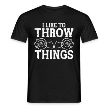 Lanceur de disque Athlétisme Lancer du disque - T-shirt homme - noir - Devant - AI Model Male 178 light (178cm)