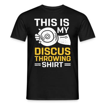 Lanceur de disque Athlétisme Lancer du disque - T-shirt homme - noir - Devant - AI Model Male 178 light (178cm)