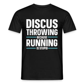 Lanceur de disque Athlétisme Lancer du disque - T-shirt homme - noir - Devant - AI Model Male 178 light (178cm)