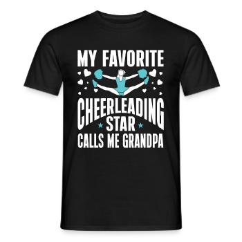 Cheerleader Cheerleading Cheer Grandpa - Men's T-Shirt - black - Front - AI Model Male 178 light (178cm)