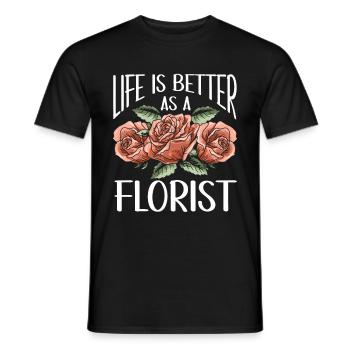 Cadeau de fleuriste, Designer Floral disant, fleuriste - T-shirt homme - noir - Devant - AI Model Male 178 light (178cm)