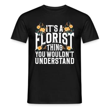 Cadeau de fleuriste, Designer Floral disant, fleuriste - T-shirt homme - noir - Devant - AI Model Male 178 light (178cm)