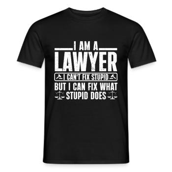 Avocat cadeau faculté de droit étudiant humour avocat - T-shirt homme - noir - Devant - AI Model Male 178 light (178cm)