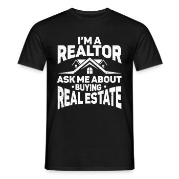 Cadeau d’agent immobilier pour agent immobilier - T-shirt homme - noir - Devant - AI Model Male 178 light (178cm)