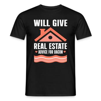 Cadeau d’agent immobilier pour agent immobilier - T-shirt homme - noir - Devant - AI Model Male 178 light (178cm)