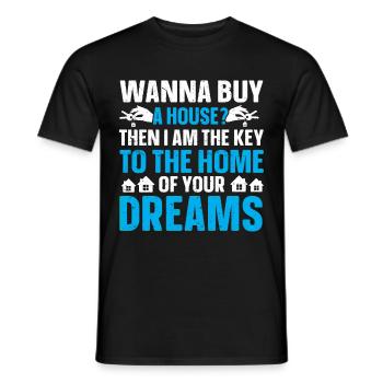 Cadeau d’agent immobilier pour agent immobilier - T-shirt homme - noir - Devant - AI Model Male 178 light (178cm)