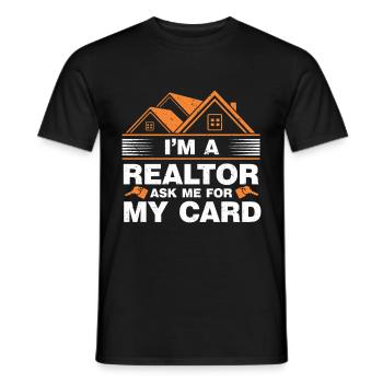 Cadeau d’agent immobilier pour agent immobilier - T-shirt homme - noir - Devant - AI Model Male 178 light (178cm)