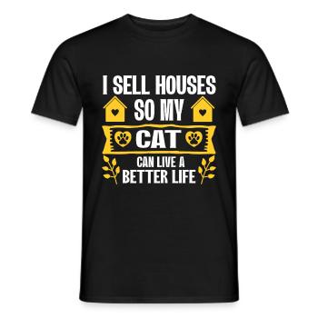 Cadeau d’agent immobilier pour agent immobilier - T-shirt homme - noir - Devant - AI Model Male 178 light (178cm)