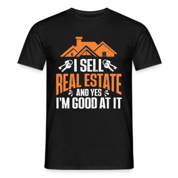 Cadeau d’agent immobilier pour agent immobilier - T-shirt homme - noir - Devant - AI Model Male 178 light (178cm)