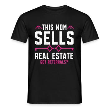 Cadeau d’agent immobilier pour agent immobilier - T-shirt homme - noir - Devant - AI Model Male 178 light (178cm)