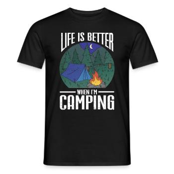 Camping Cadeau Campfire Nature Camper - T-shirt homme - noir - Devant - AI Model Male 178 light (178cm)