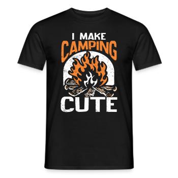 Camping Cadeau Campfire Nature Camper - T-shirt homme - noir - Devant - AI Model Male 178 light (178cm)