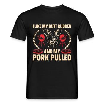 BBQ Pulled Pork Schwein Grill - Männer T-Shirt - Schwarz - Vorne - AI Model Male 178 light (178cm)