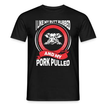 BBQ Pulled Pork Schwein Grill - Männer T-Shirt - Schwarz - Vorne - AI Model Male 178 light (178cm)
