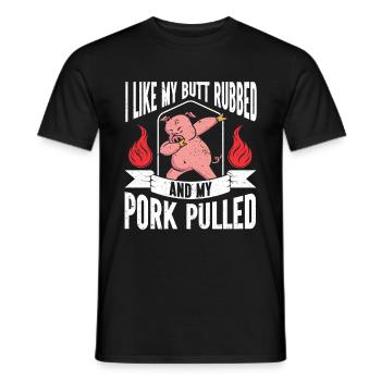 BBQ Pulled Pork Schwein Grill - Männer T-Shirt - Schwarz - Vorne - AI Model Male 178 light (178cm)