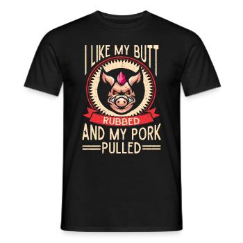 Porc effiloché BBQ Schwein Grill - T-shirt homme - noir - Devant - AI Model Male 178 light (178cm)