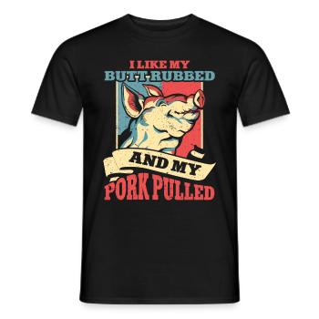 BBQ Pulled Pork Schwein Grill - Männer T-Shirt - Schwarz - Vorne - AI Model Male 178 light (178cm)