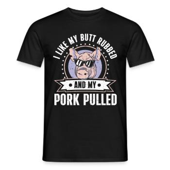 BBQ Pulled Pork Schwein Grill - Männer T-Shirt - Schwarz - Vorne - AI Model Male 178 light (178cm)