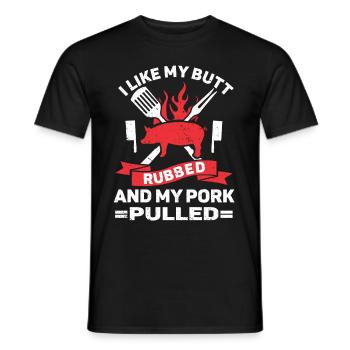 BBQ Pulled Pork Schwein Grill - Männer T-Shirt - Schwarz - Vorne - AI Model Male 178 light (178cm)
