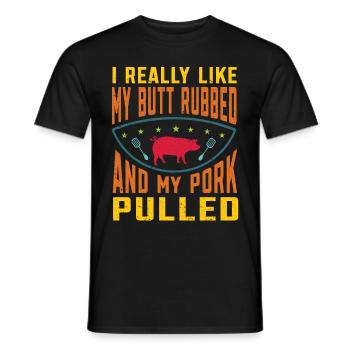 BBQ Pulled Pork Schwein Grill - Männer T-Shirt - Schwarz - Vorne - AI Model Male 178 light (178cm)