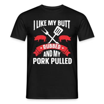 BBQ Pulled Pork Schwein Grill - Männer T-Shirt - Schwarz - Vorne - AI Model Male 178 light (178cm)