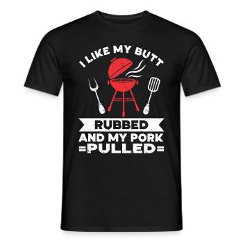 BBQ Pulled Pork Schwein Grill - Männer T-Shirt - Schwarz - Vorne - AI Model Male 178 light (178cm)