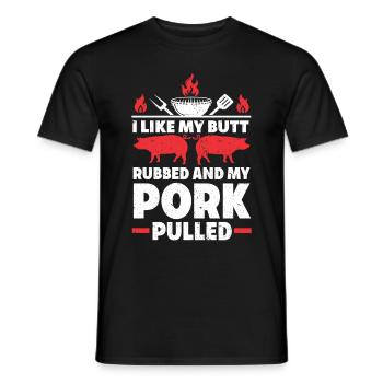 BBQ Pulled Pork Schwein Grill - Männer T-Shirt - Schwarz - Vorne - AI Model Male 178 light (178cm)