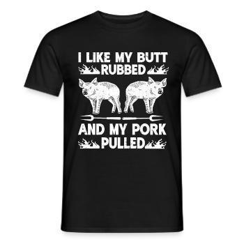 BBQ Pulled Pork Schwein Grill - Männer T-Shirt - Schwarz - Vorne - AI Model Male 178 light (178cm)