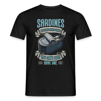 Sardines européenne atlantique Sardine cadeau - T-shirt homme - noir - Devant - AI Model Male 178 light (178cm)