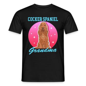 Cocker Spaniel Granny Dog Cocker Spaniel Gift - Men's T-Shirt - black - Front - AI Model Male 178 light (178cm)